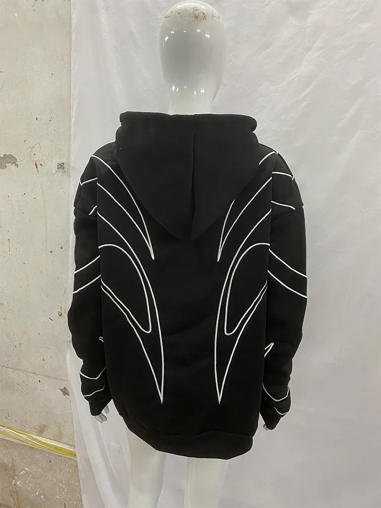 Women's Retro Embroidered Hoodie