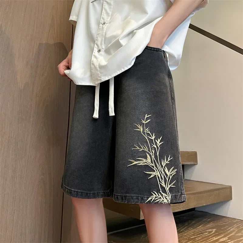 Men's Y2K Wide Leg Denim Shorts