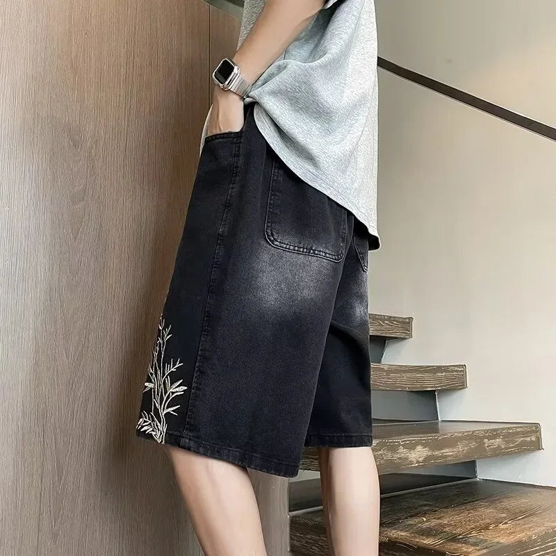 Men's Y2K Wide Leg Denim Shorts