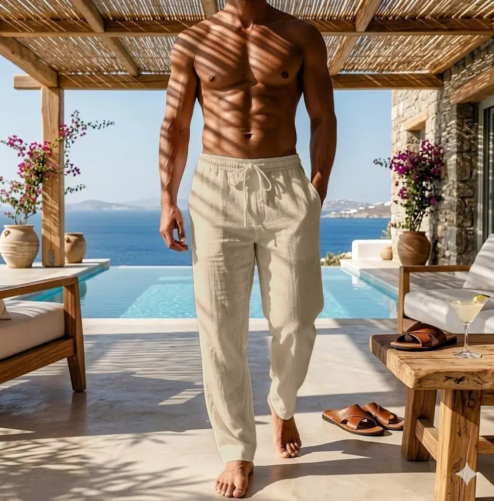 Men's Linen Cotton Lightweight Trousers