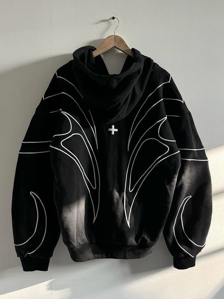 Women's Retro Embroidered Hoodie