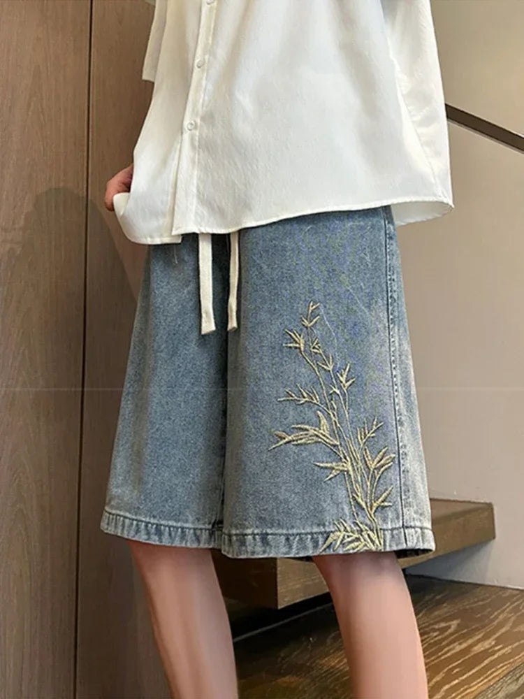 Men's Y2K Wide Leg Denim Shorts