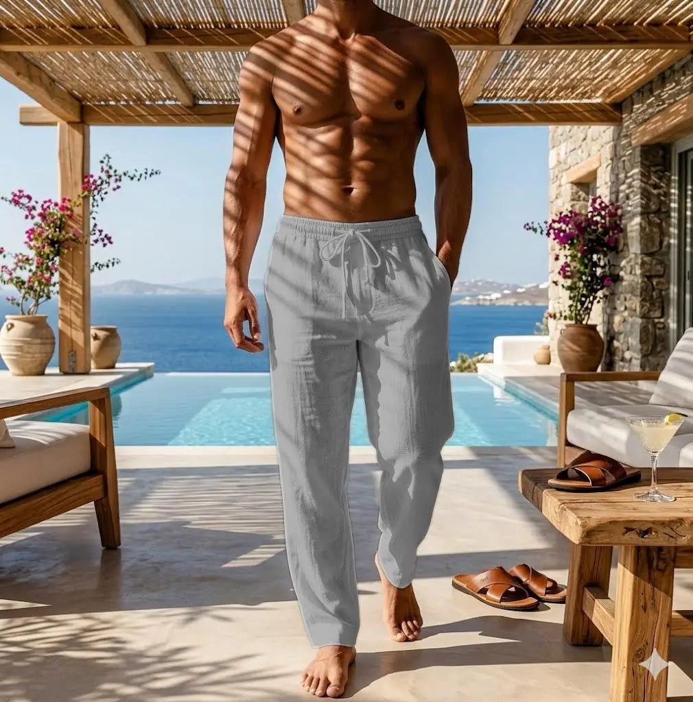 Men's Linen Cotton Lightweight Trousers