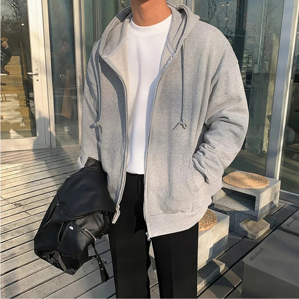 Men's High Street Zip-Up Loose Hoodie