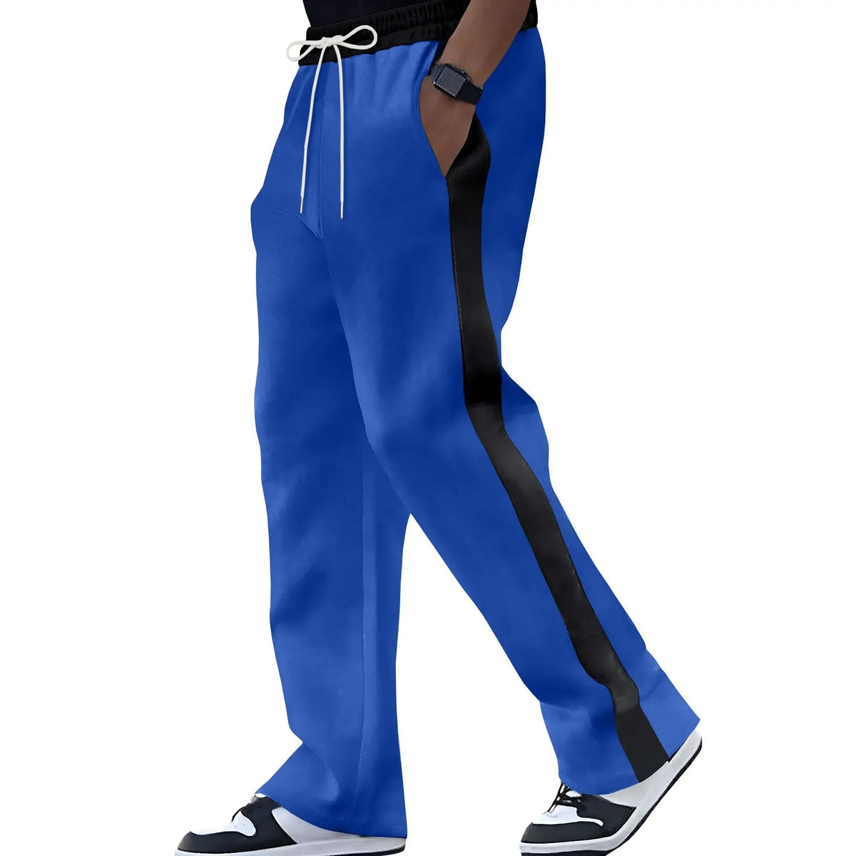 Men's Striped Straight Leg Sweatpants