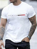 Men's Paris Letter Print T-Shirt