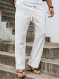 Men's Straight Cut Linen Beach Trousers