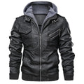 Men's Hooded PU Leather Biker Jacket