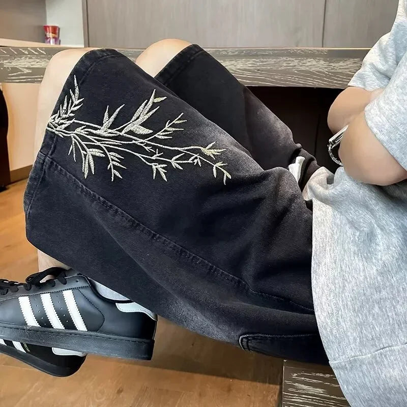 Men's Y2K Wide Leg Denim Shorts