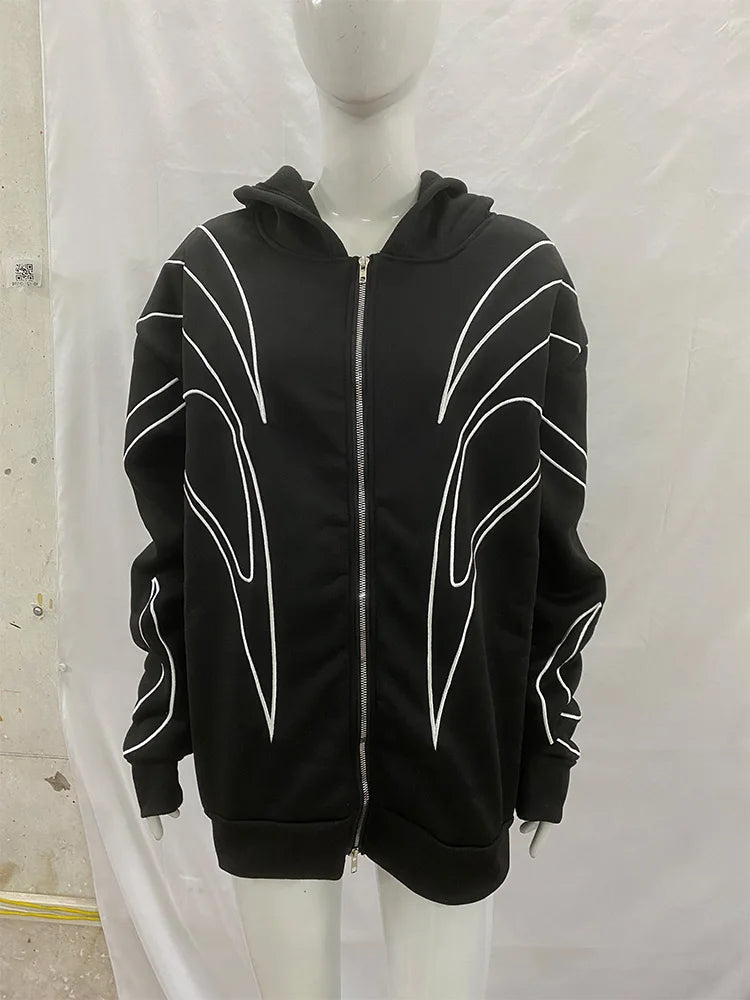 Women's Retro Embroidered Hoodie