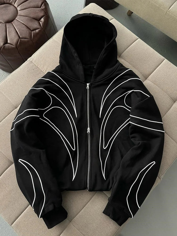 Women's Retro Embroidered Hoodie