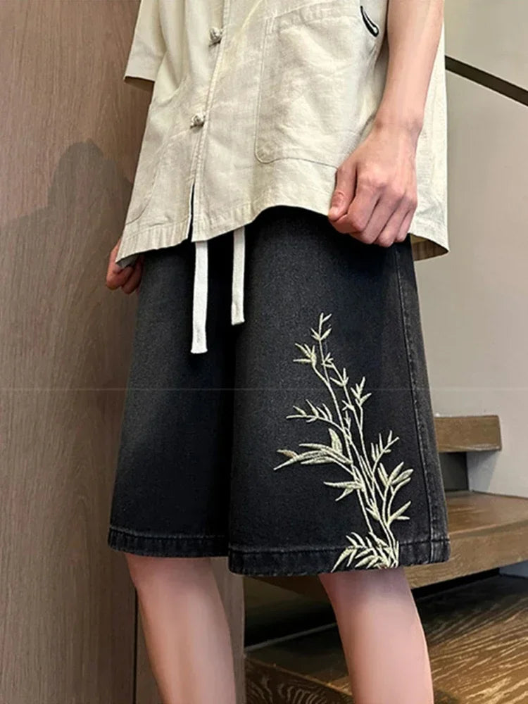 Men's Y2K Wide Leg Denim Shorts