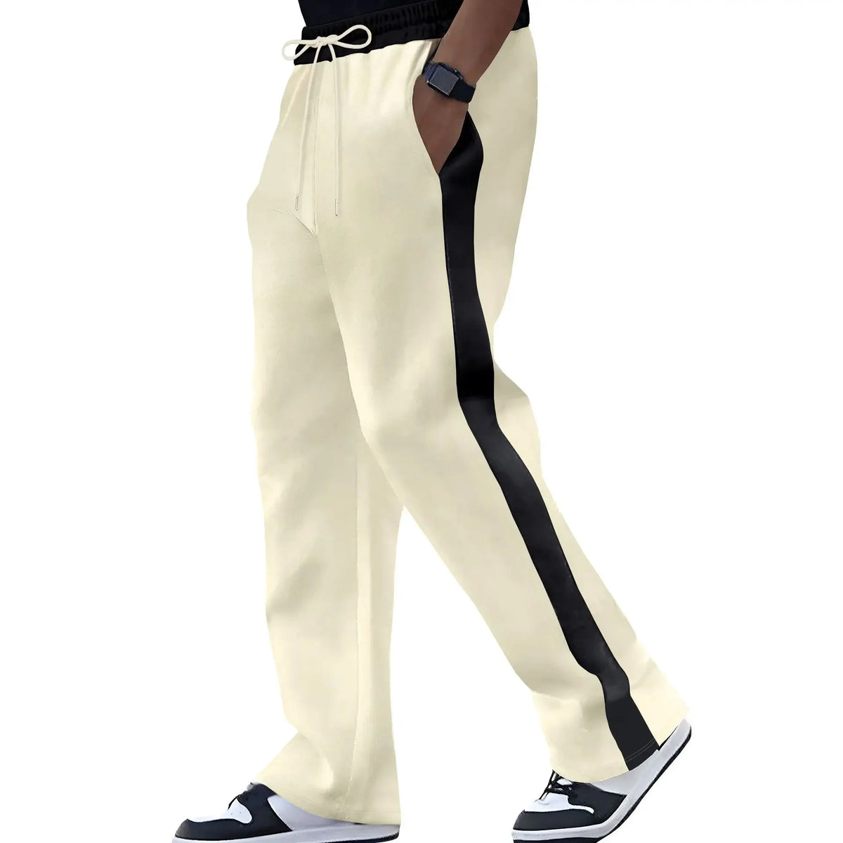 Men's Striped Straight Leg Sweatpants